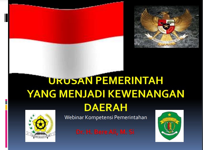 URUSAN PEMERINTAH YANG MENJADI KEWENANGAN DAERAH